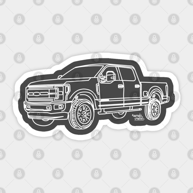 Ford F250 Super Duty - car line art Sticker by Aurealis